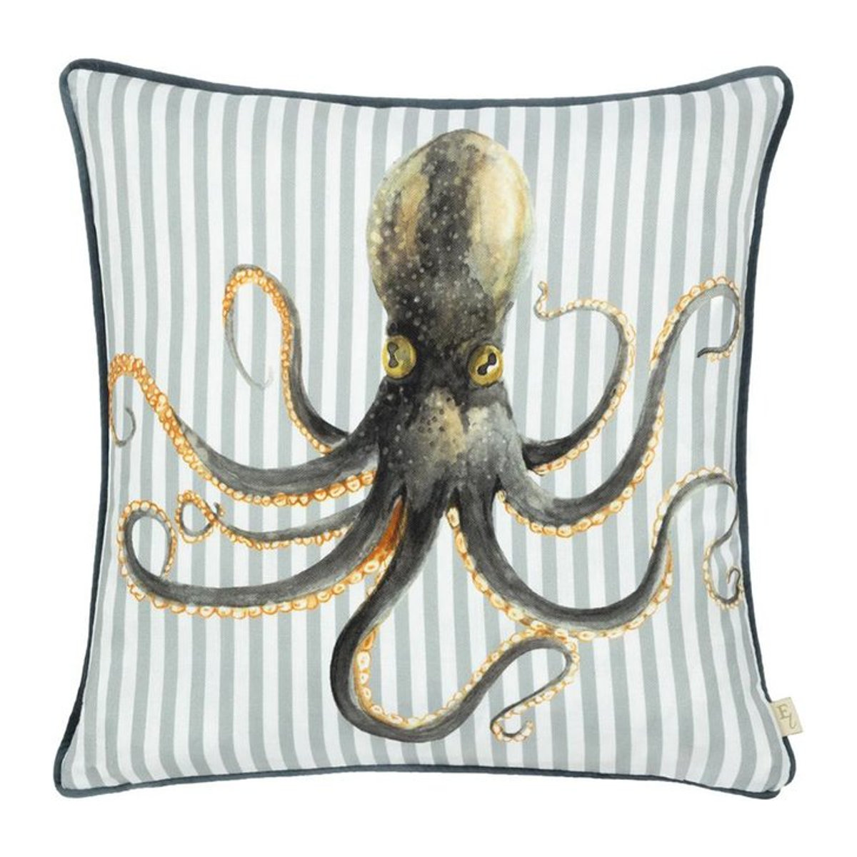 Evans Lichfield Salcombe Oktopus-Kissenbezug mit Paspelierung, Schwarz, Breite: 43 cm - Bild 1