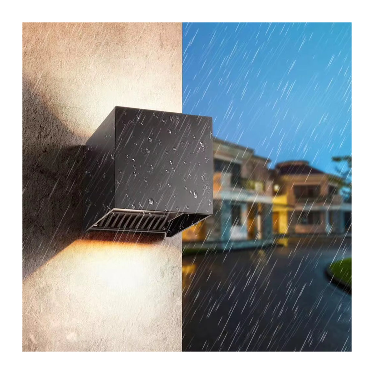 Evelobin LED Wandleuchte 12W im modernen skandinavischen Stil, IP65 wasserdicht, Schwarz - Bild 2