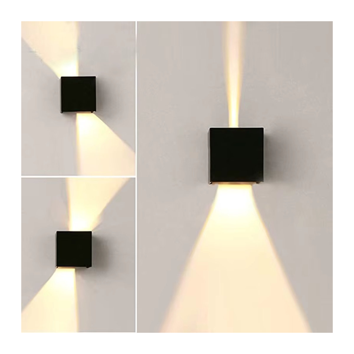 Evelobin LED Wandleuchte IP65 wasserdicht in Schwarz, verstellbar für Außen- und Innenbereich - Bild 1