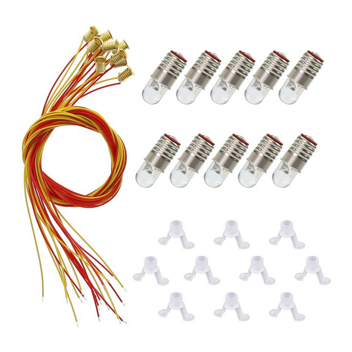Evemodel 10 Stück warmweiße E5 E5,5 LED Schraubbirnen für HO/TT/N Skala E505 - Bild 1