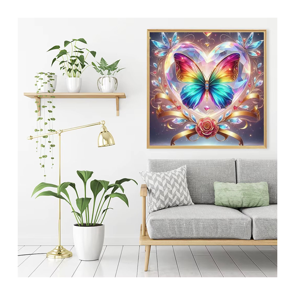 Ever shine DIY Diamant Mosaik Schmetterling und Blumen Wanddekoration in Mehrfarbig mit Strasssteinen - Bild 3