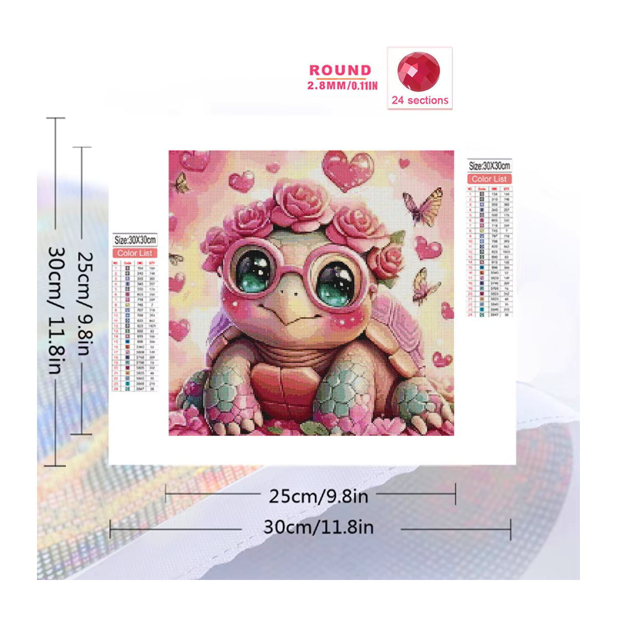Ever shine DIY Diamantmalerei Schildkröte als Wanddekoration für Kinder in Mehrfarbig - Bild 2