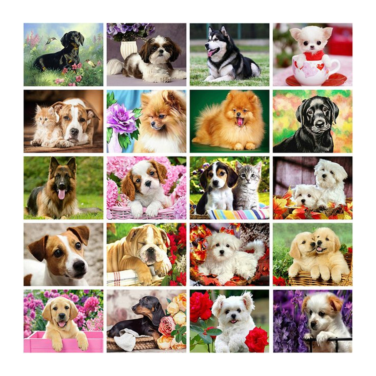 Ever shine DIY Diamond Painting Set Hund Motiv in Mehrfarbig als quadratische Diamant Stickerei und Kreuzstich Kit zur Dekoration - Bild 1