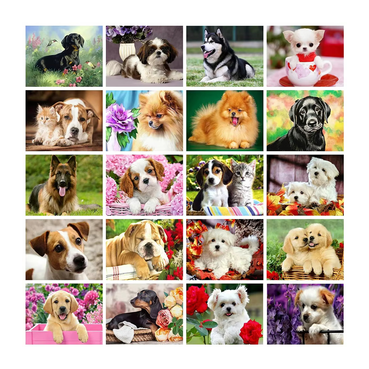 Ever shine DIY Diamond Painting Set Hund Motiv in Mehrfarbig als quadratische Diamant Stickerei und Kreuzstich Kit zur Dekoration - Bild 5