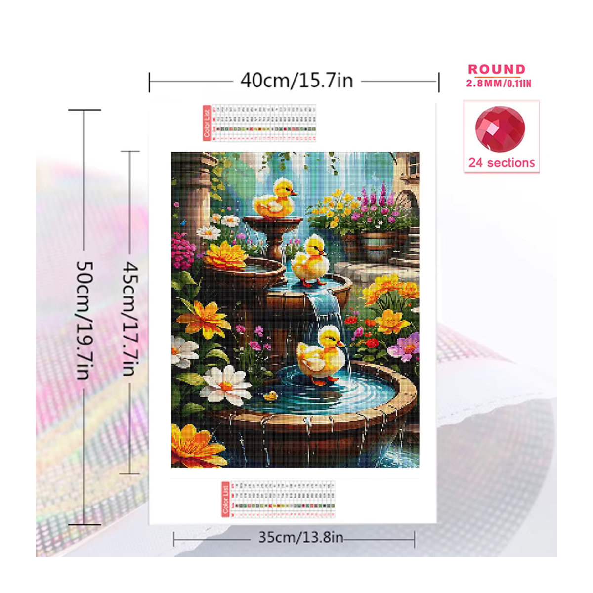 Ever shine DIY Mosaik Set Ente mit Diamant Stickerei in Mehrfarbig zur Wanddekoration, B/H: 20 x 20 cm - Bild 2