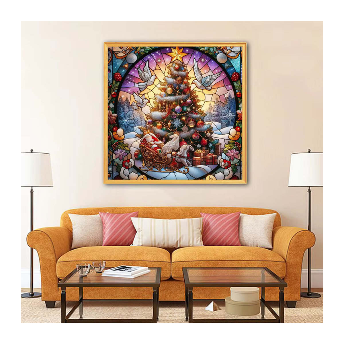 Evershine 5D Diamant Malerei Baum Motiv als weihnachtliches Mosaik Bild in Mehrfarbig für die Wanddekoration - Bild 3