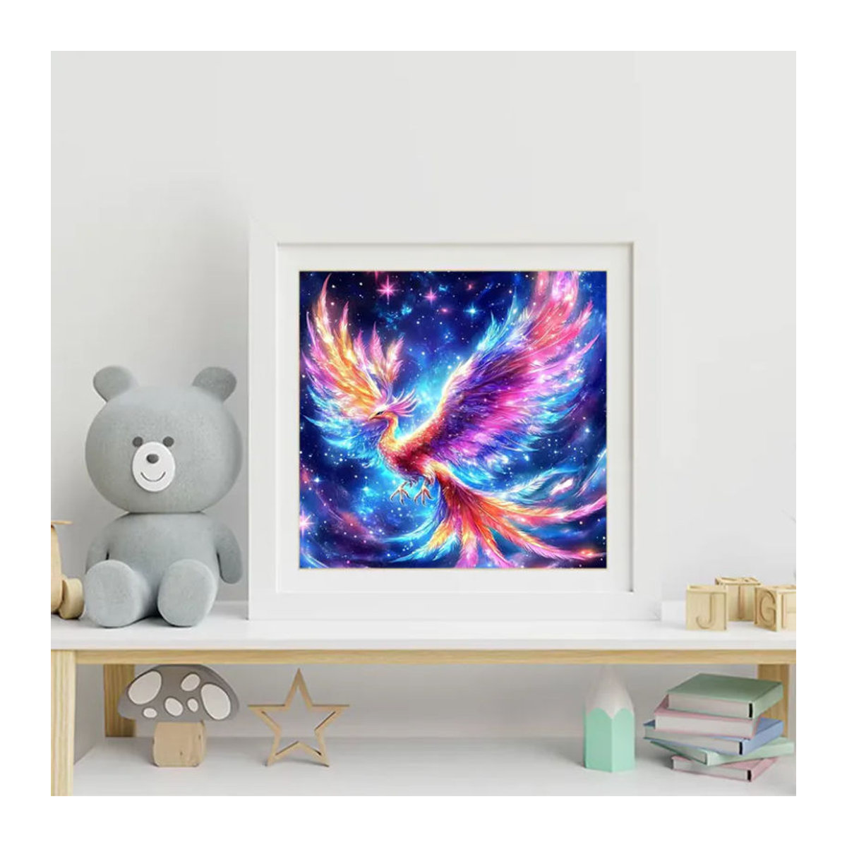 EverShine 5D DIY Diamant-Stickerei Phönix Mosaik Set, mehrfarbiges abstraktes Strass-Diamantmalerei Set für Hobby und Dekoration, vollquadratisch - Bild 3