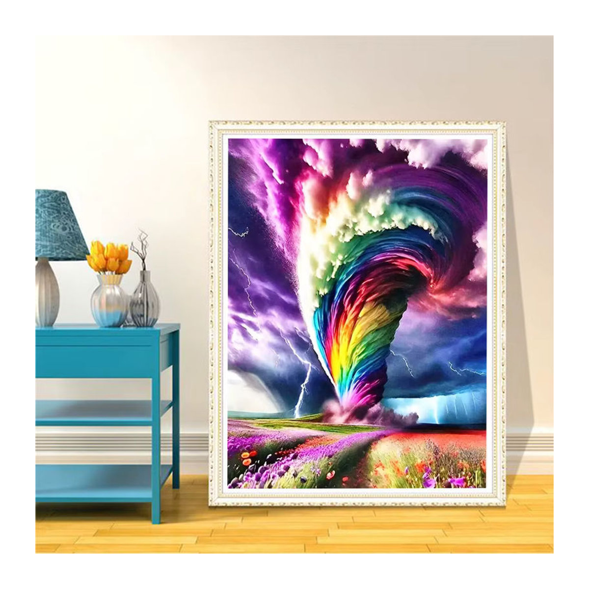 Evershine 5D DIY Diamantmalerei Tornado Mosaik Stickerei in Regenbogenfarben mit abstrakten Motiven zur Wandmontage - Bild 3
