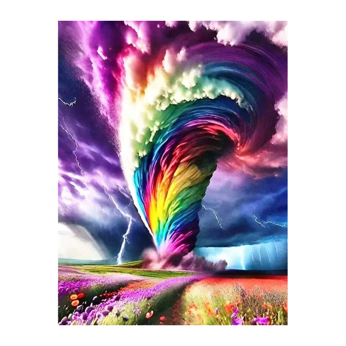 Evershine 5D DIY Diamantmalerei Tornado Mosaik Stickerei in Regenbogenfarben mit abstrakten Motiven zur Wandmontage - Bild 4