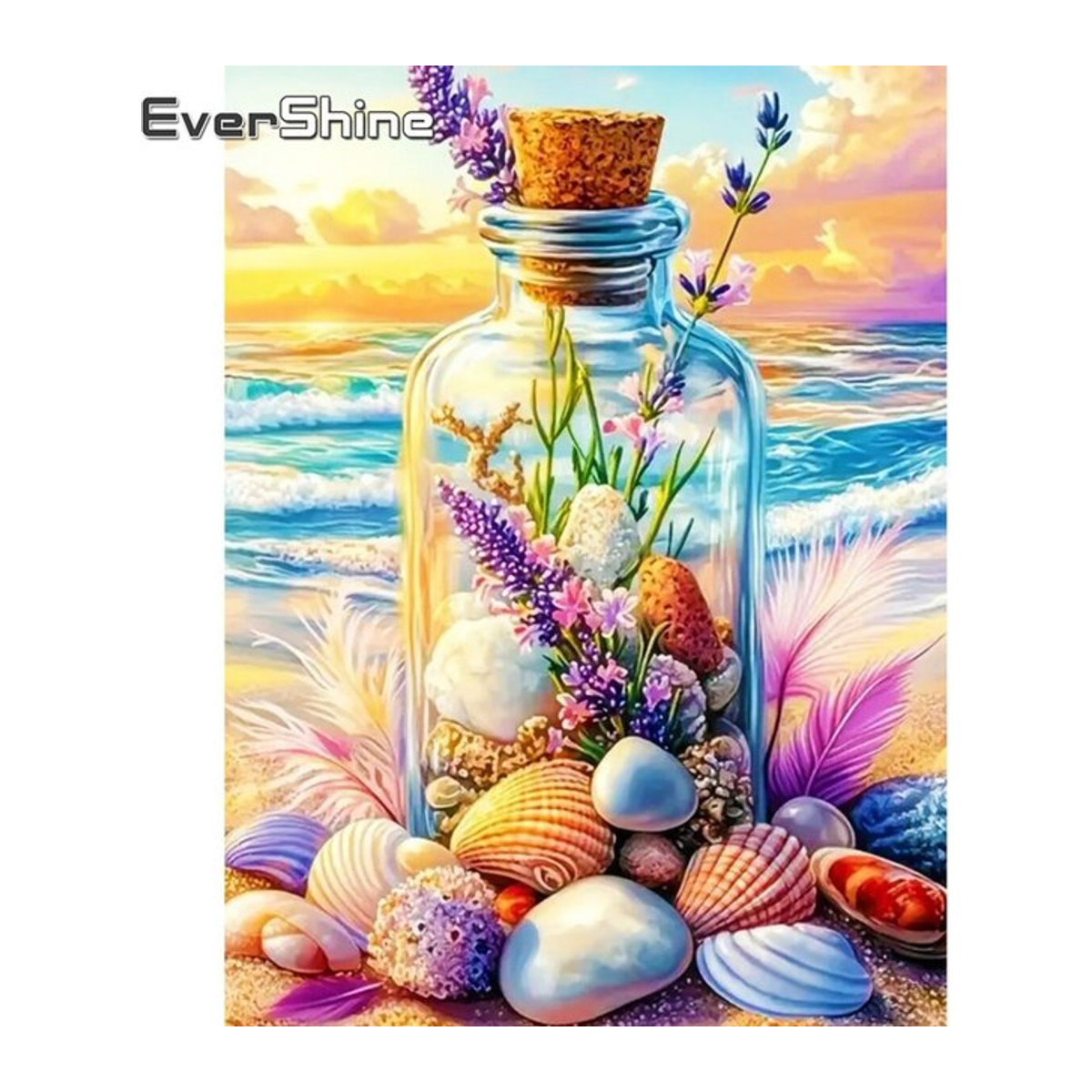 Evershine Diamant-Malerei Set mit maritimem Strand- und Meerlandschaftsmotiv in Mehrfarbig - Bild 1