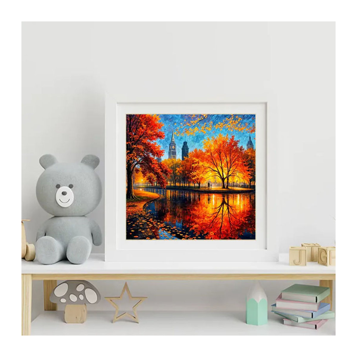 EverShine Diamant-Mosaik Set Straßenlandschaft mit Herbst-Motiv als DIY Wanddekoration in Mehrfarbig - Bild 3