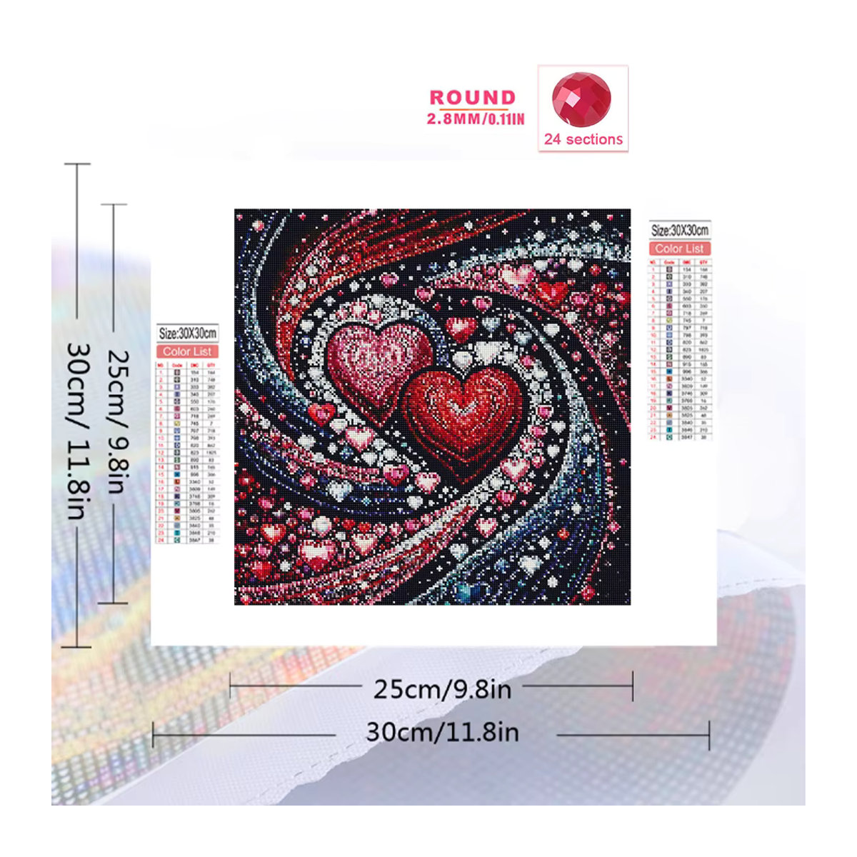 EverShine Diamant-Stickerei Bastelset Liebeslandschaft mit Herz Motiv in Mehrfarbig für Erwachsene - Bild 2