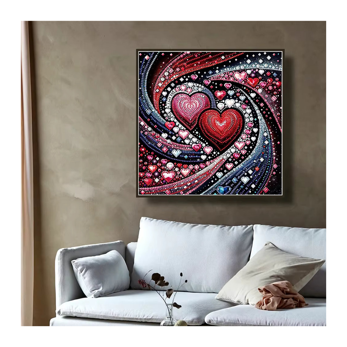 EverShine Diamant-Stickerei Bastelset Liebeslandschaft mit Herz Motiv in Mehrfarbig für Erwachsene - Bild 3