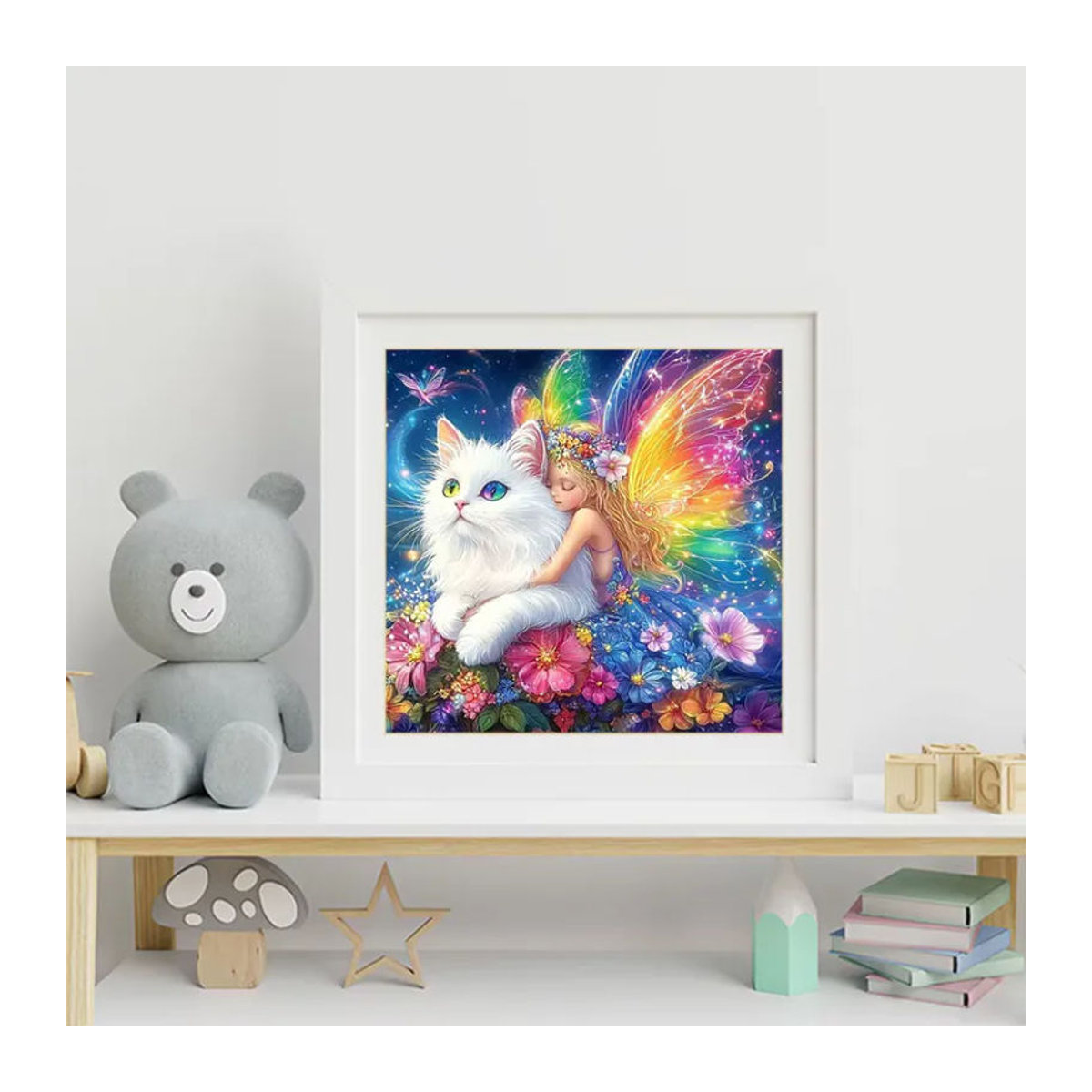 EverShine Diamant-Stickerei DIY Malbild mit Mädchen, Katze und Gänseblümchen in Mehrfarbig - Bild 3