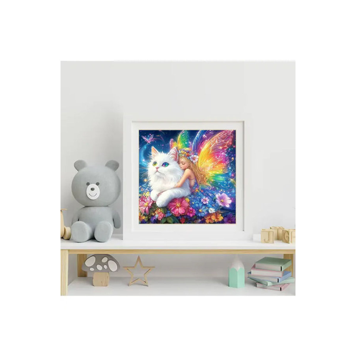 EverShine Diamant-Stickerei DIY Malbild mit Mädchen, Katze und Gänseblümchen in Mehrfarbig - Bild 4