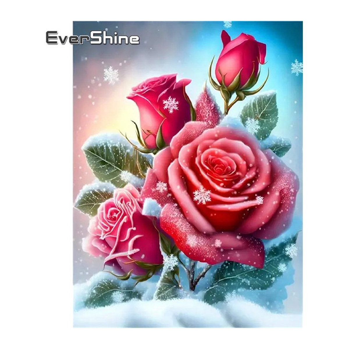 Evershine Diamantmalerei Rote Rose Blume als Handarbeit Stickerei für Kinder in Rot - Bild 1