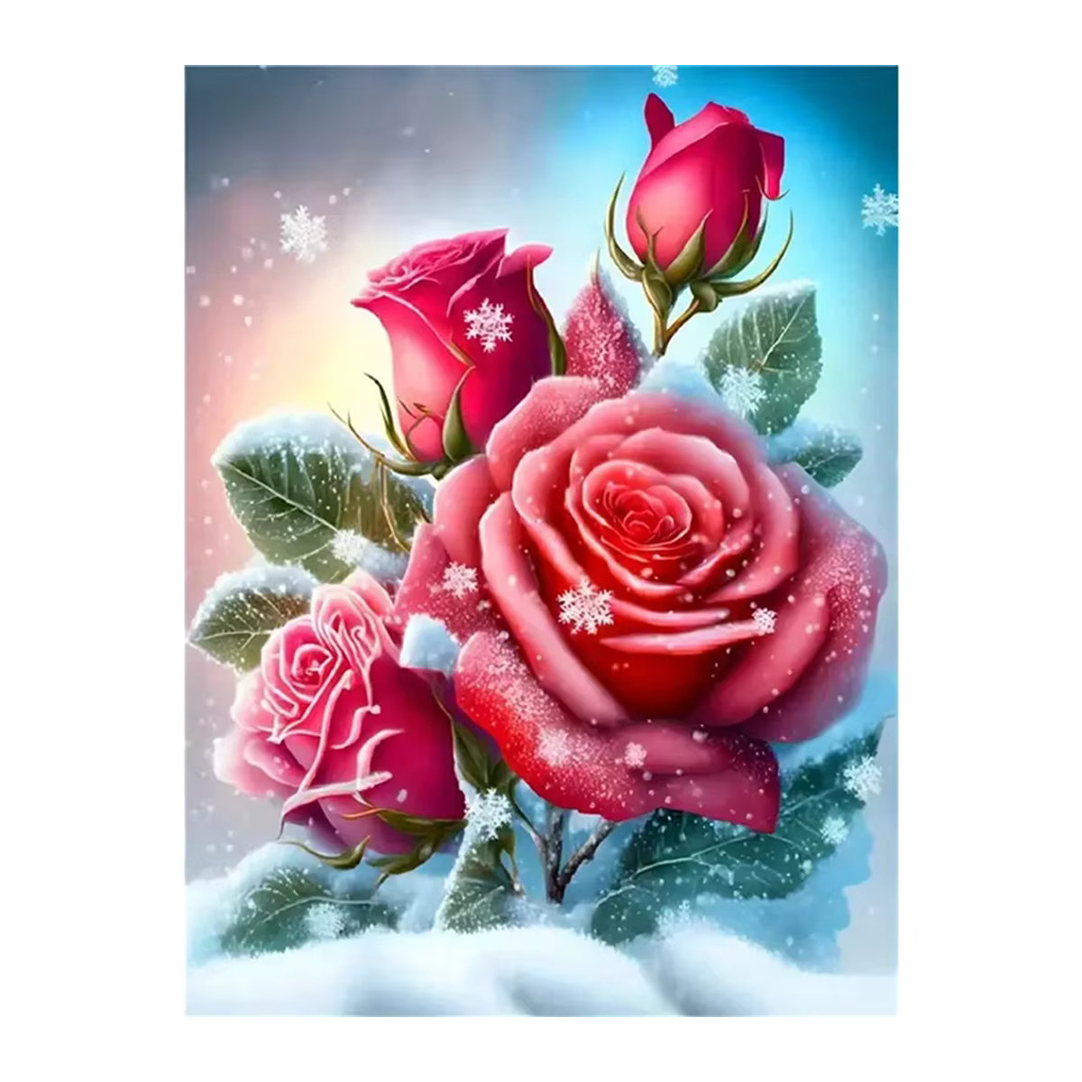 Evershine Diamantmalerei Rote Rose Blume als Handarbeit Stickerei für Kinder in Rot - Bild 4