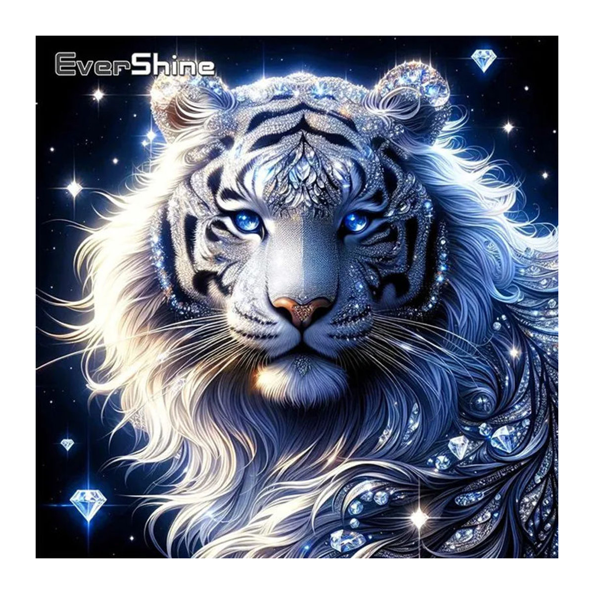 Evershine Diamantmalerei Tiger Tier Mosaik Set aus Kunstharz in Mehrfarbig für DIY Wanddekoration - Bild 1