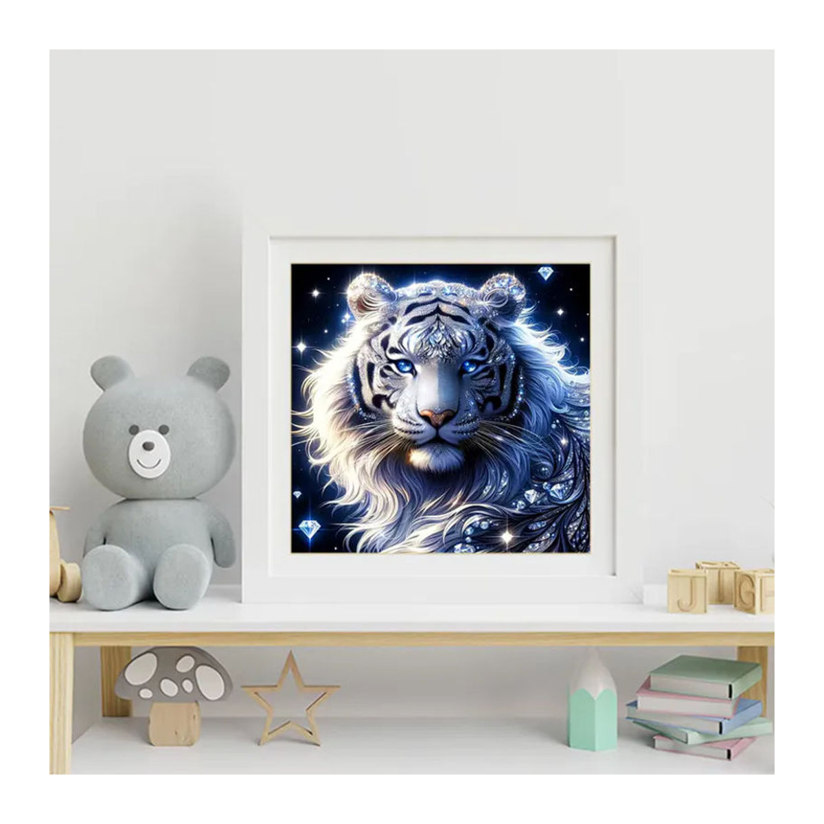 Evershine Diamantmalerei Tiger Tier Mosaik Set aus Kunstharz in Mehrfarbig für DIY Wanddekoration - Bild 3