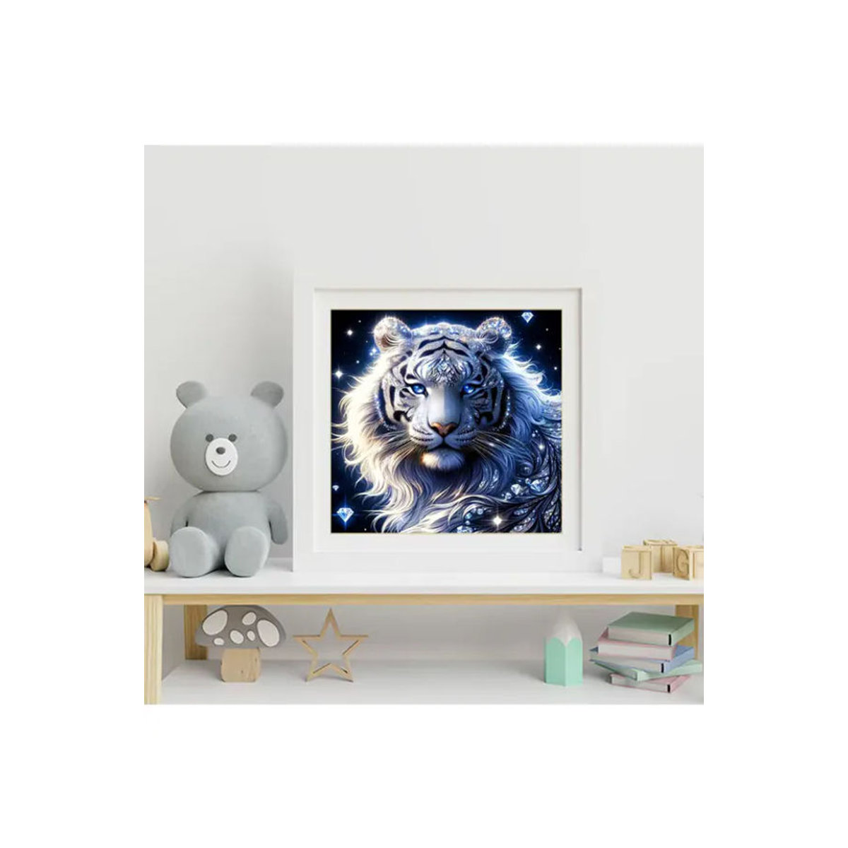 Evershine Diamantmalerei Tiger Tier Mosaik Set aus Kunstharz in Mehrfarbig für DIY Wanddekoration - Bild 4