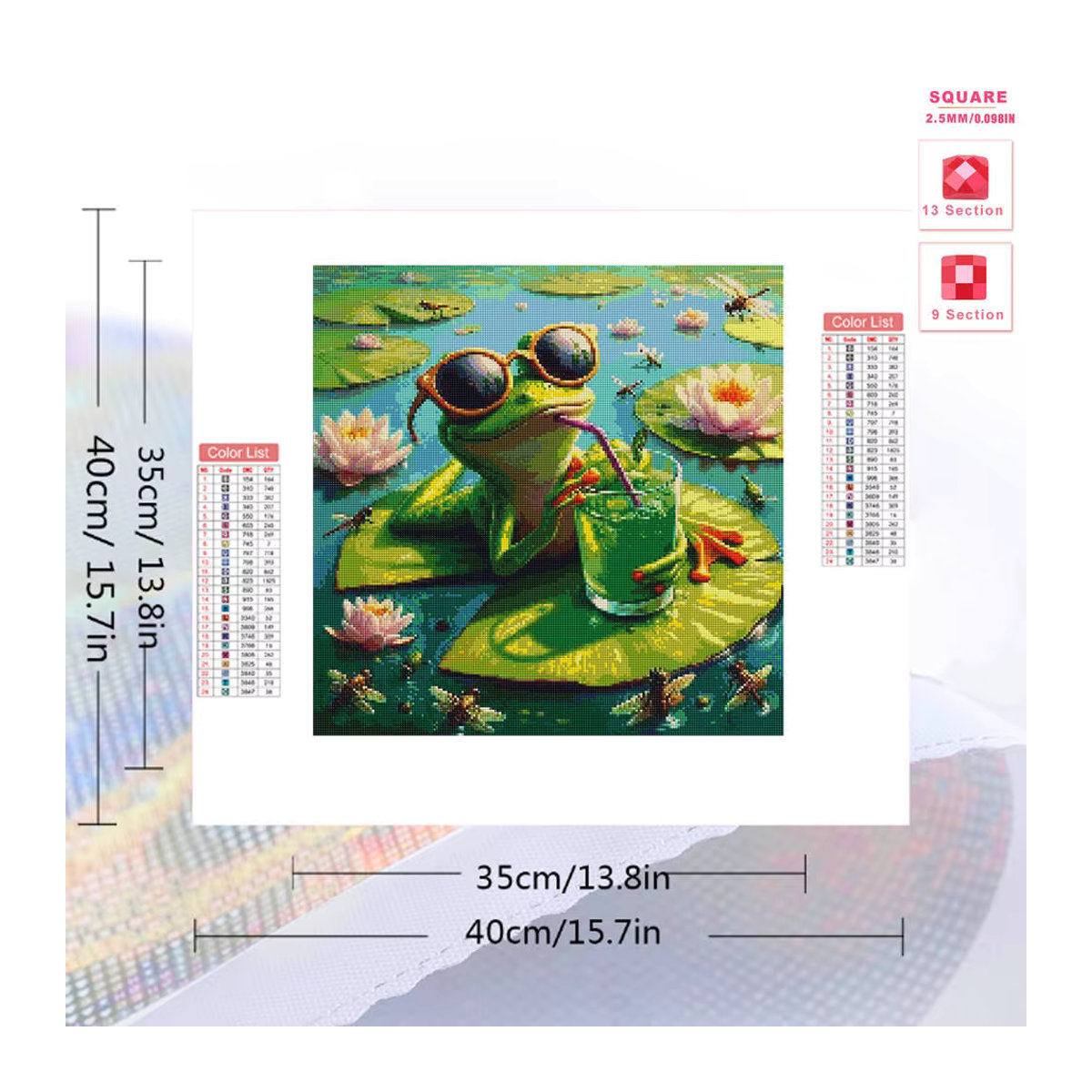 Evershine Diamantmosaik Set Frosch mit Cartoon Muster für Erwachsene und Anfänger zur Home Dekoration - Bild 2