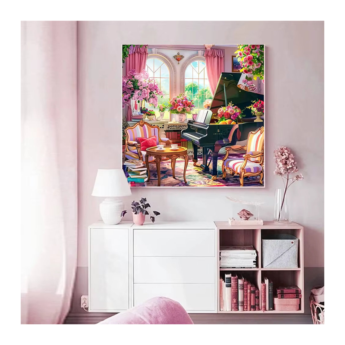 Evershine Diamantstickerei Set mit Blumen und Rosen Motiv in Multicolor für Erwachsene und Anfänger - Bild 3