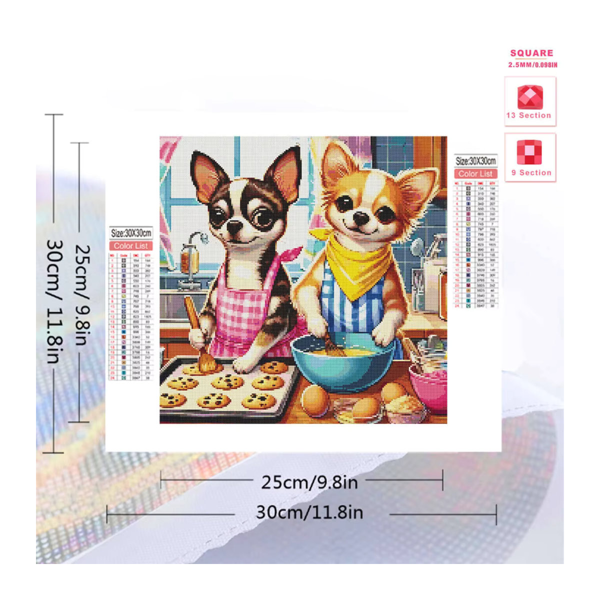Evershine DIY Diamantmalerei Hund Cartoon Mosaik mit Vollquadrat Rund Strass Steinen für Deko in Küche und Zuhause - Bild 2