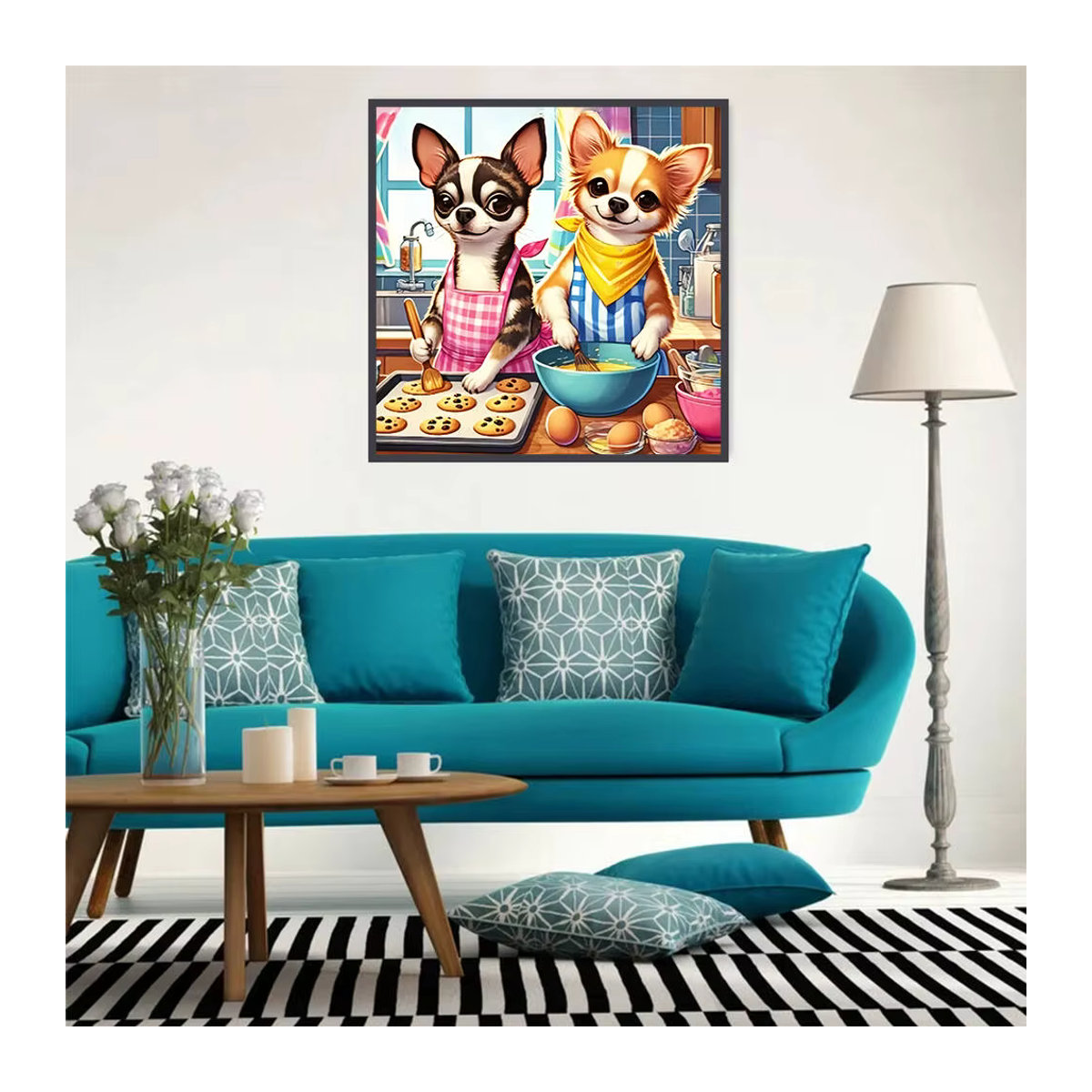 Evershine DIY Diamantmalerei Hund Cartoon Mosaik mit Vollquadrat Rund Strass Steinen für Deko in Küche und Zuhause - Bild 3
