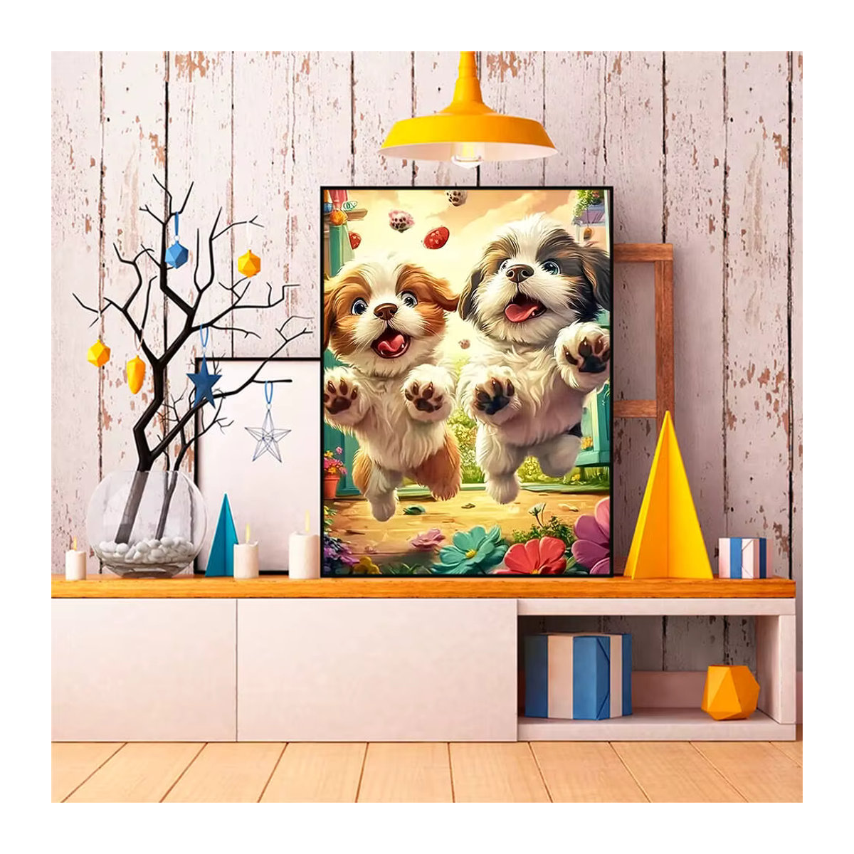 Evershine Hund Diamantmalerei als runde Mosaik-Stickerei für Anfänger zur Wanddekoration - Bild 3