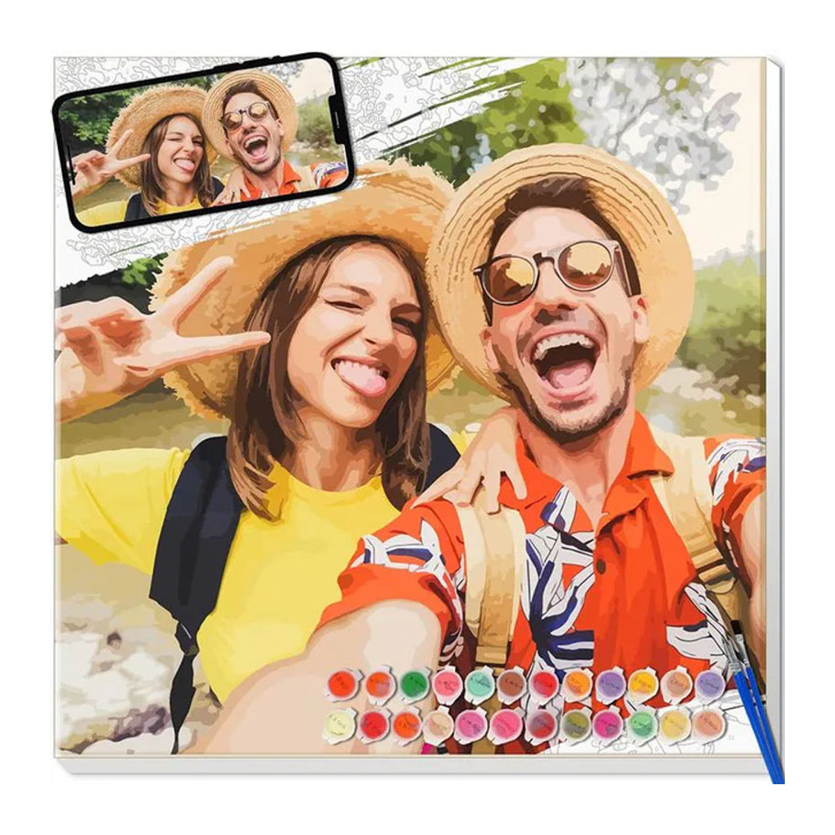 EverShine Personalisiertes Malen nach Zahlen Set mit eigenem Foto als DIY Leinwand Porträt in Querformat und Mehrfarbig - Bild 1