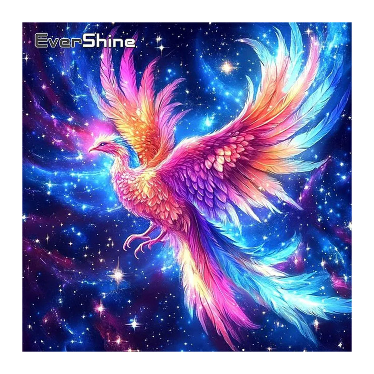EverShine Voll-Diamant-Mosaik Phönix-Gemälde als Bastelset mit mehrfarbigen Rund-Strass-Diamanten zur Heimdekoration - Bild 1