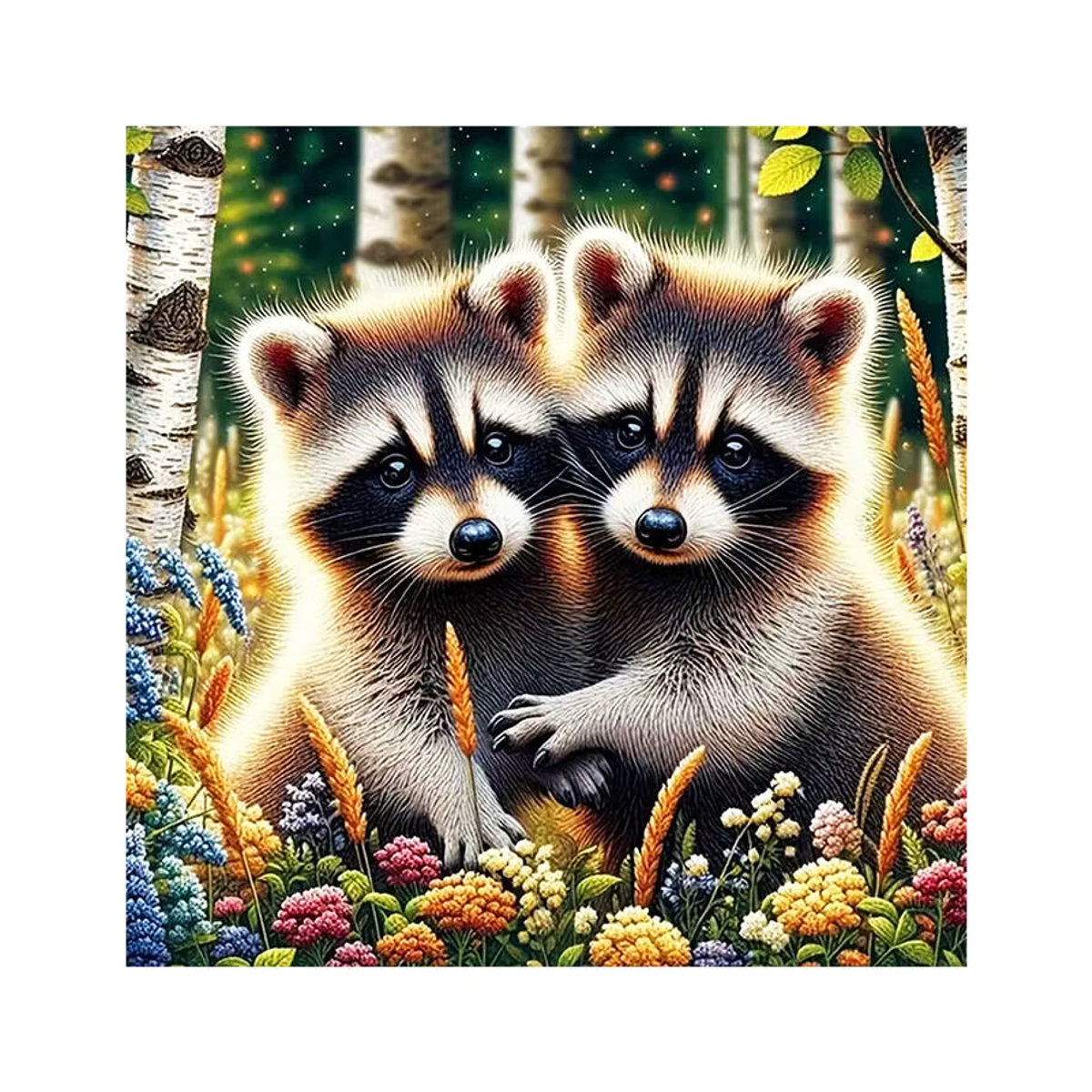 Evershine Waschbär Diamant Mosaik DIY Set mit Strass Steinen für Cartoon Malerei und Home Dekoration B/H: 20 x 20 cm - Bild 4