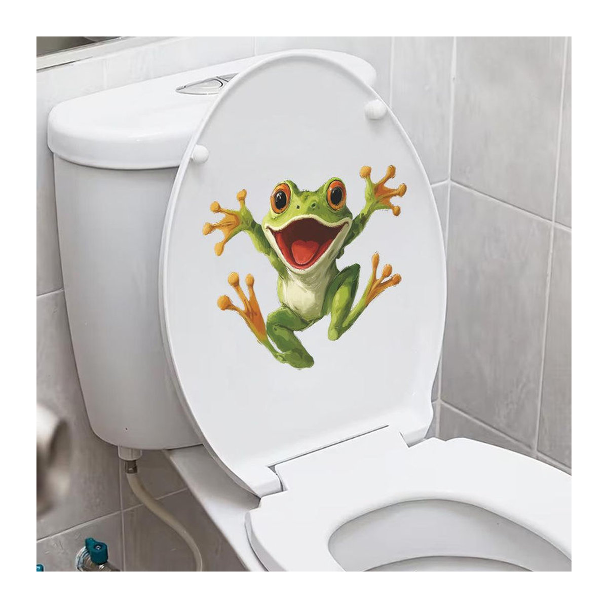 Everyday Home Wanddekorations-Aufkleber mit personalisiertem Cartoon-Frosch in Grün, B: 20 cm, H: 24 cm - Bild 3
