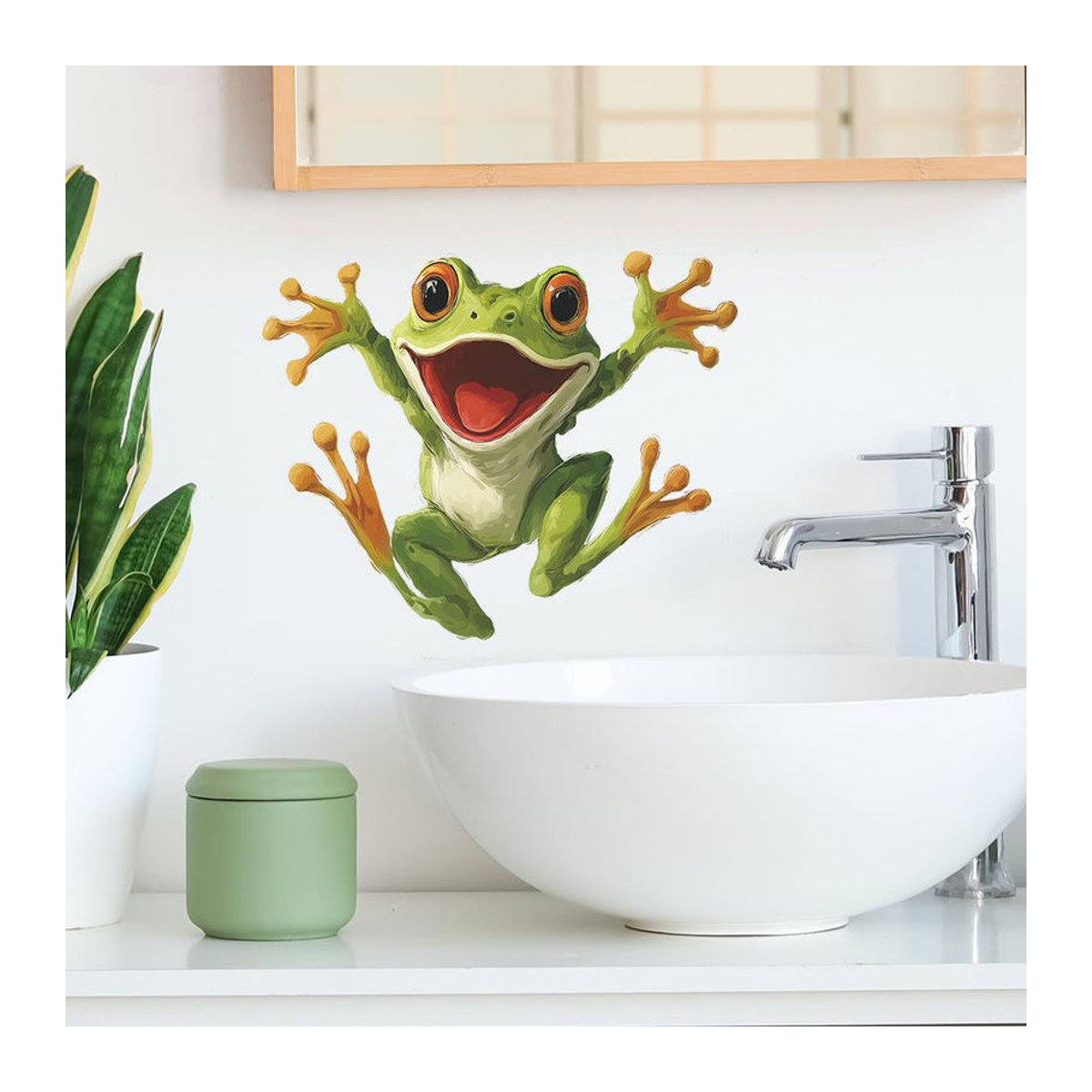 Everyday Home Wanddekorations-Aufkleber mit personalisiertem Cartoon-Frosch in Grün, B: 20 cm, H: 24 cm - Bild 5