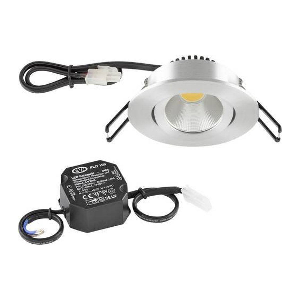 EVN LED-Einbaustrahler PC20N61402 in Aluminium und Glas, Warmweiß, 6W - Bild 2