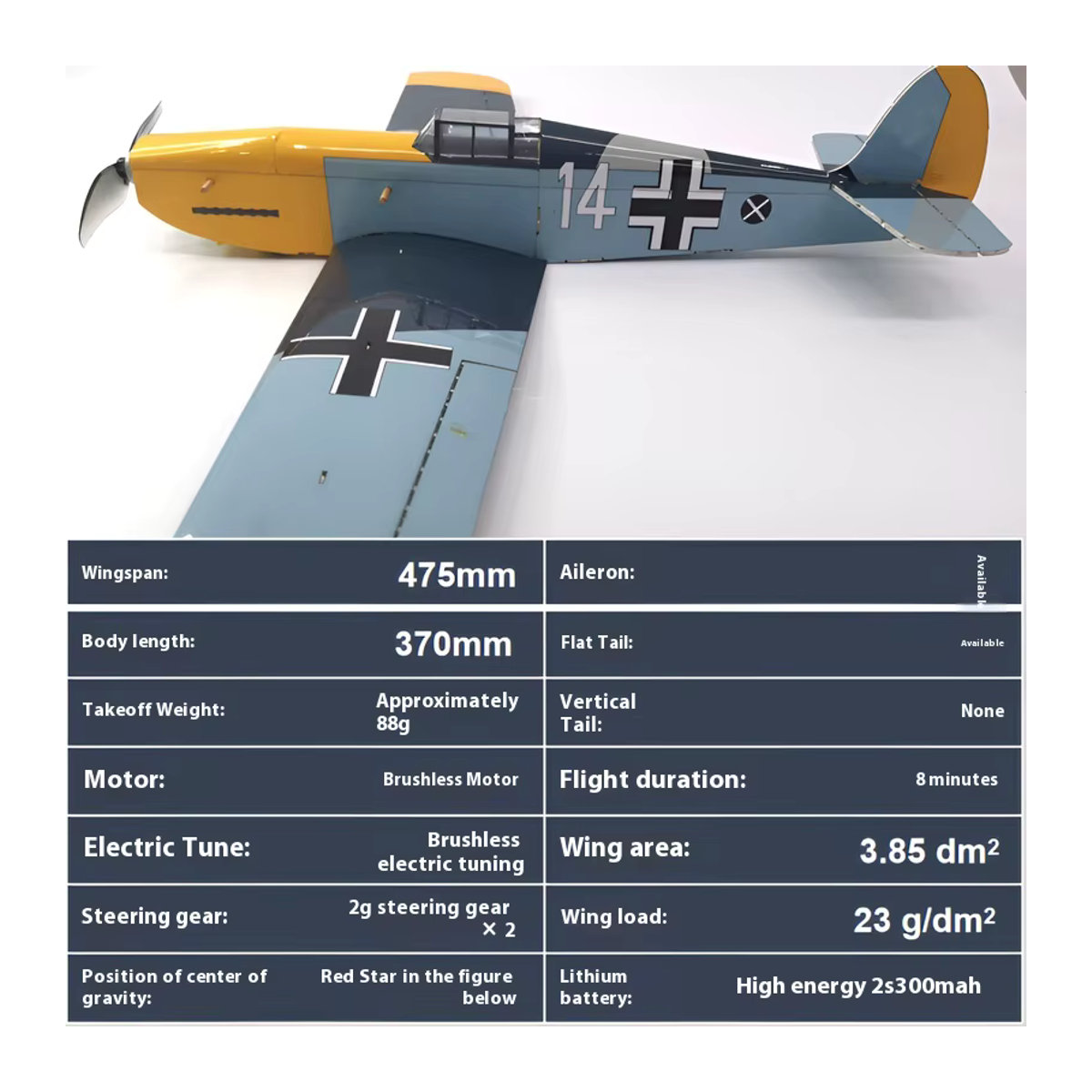 EVYVKV Bf109 Flugzeug Modell Miniatur DIY Montage Desktop Ornament Bau Modell - Bild 4
