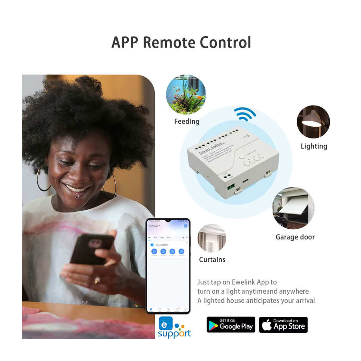 eWeLink Smart Wifi Switch Modul 4 Kanäle Relais in Weiß für Alexa und Google Home - Bild 2