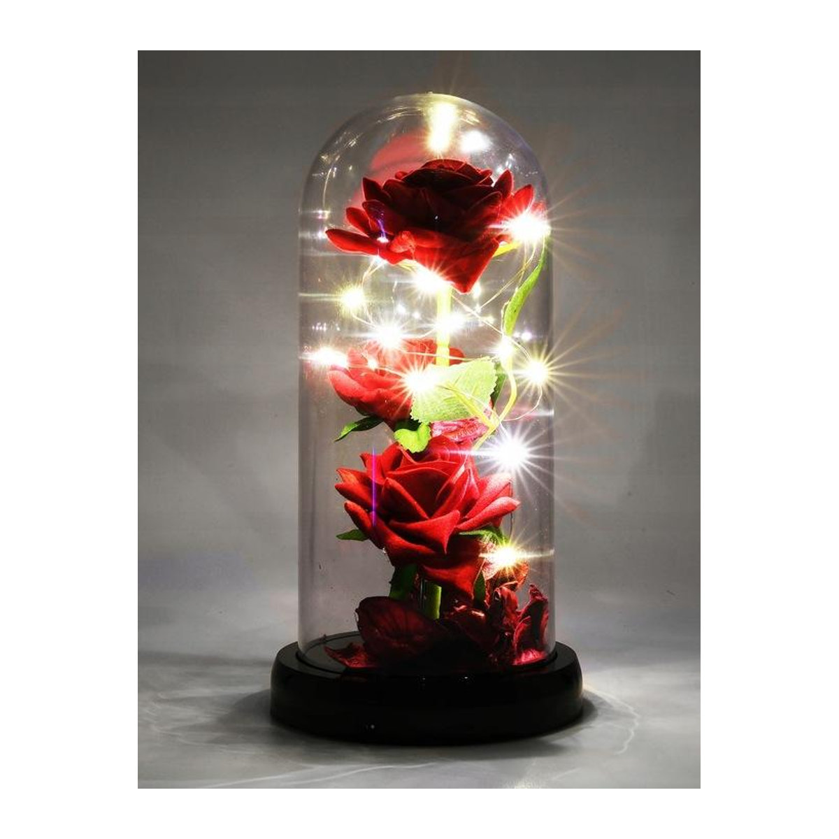 Ewige Rose im Glas mit integrierter LED-Beleuchtung für USB oder Batterie - Bild 5
