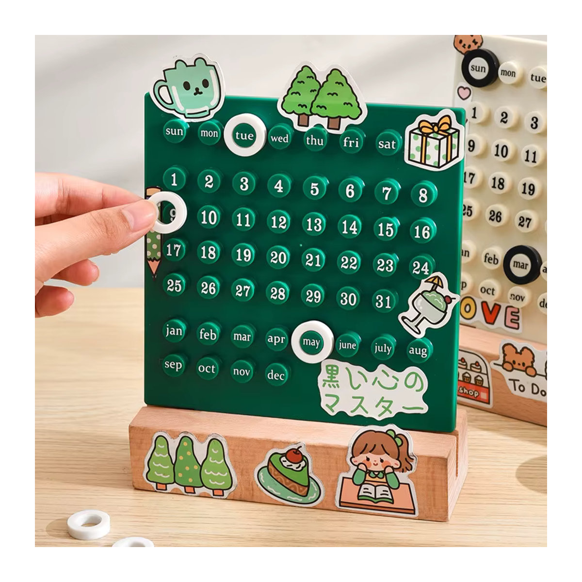 Ewiger Kalender aus Acryl in Weiß als DIY Schreibtisch-Ornament und Desktop-Countdown zur Erinnerung - Bild 2