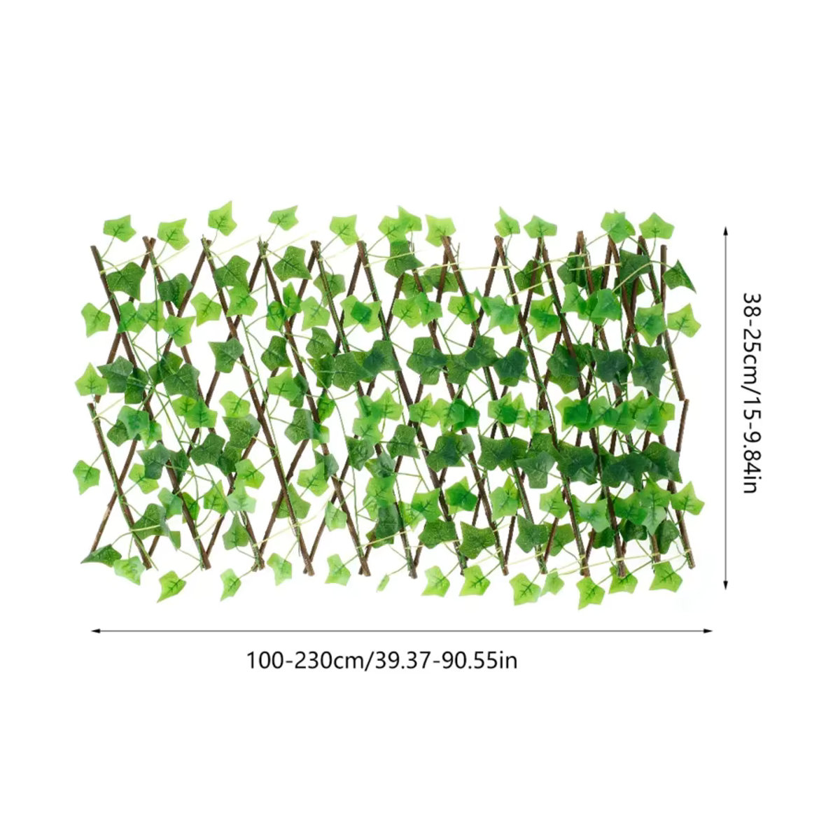 Expandierender Sichtschutz als künstliche Efeu-Hecke mit Holzzaun-Optik in Grün für deinen Garten - Bild 3