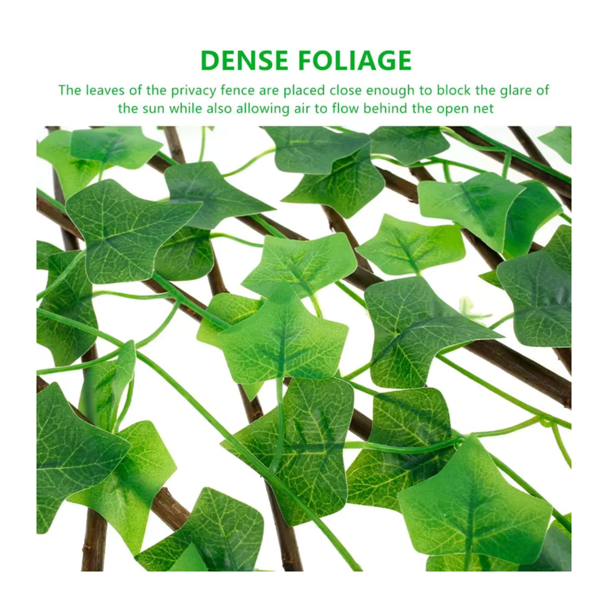 Expandierender Sichtschutz als künstliche Efeu-Hecke mit Holzzaun-Optik in Grün für deinen Garten - Bild 4