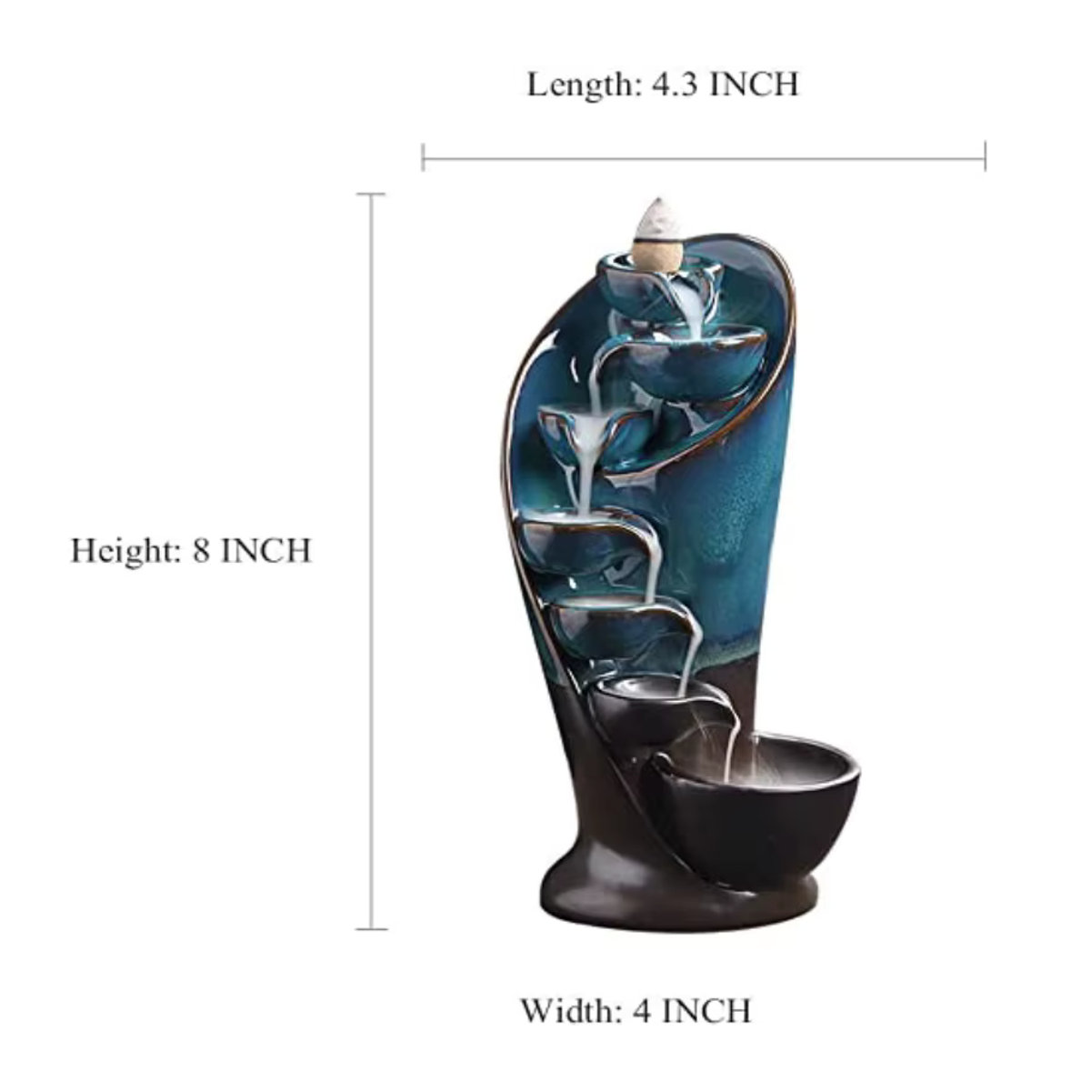 Exquisiter Weihrauchbrenner aus Keramik im Wasserfall-Design zur Dekoration - Bild 2