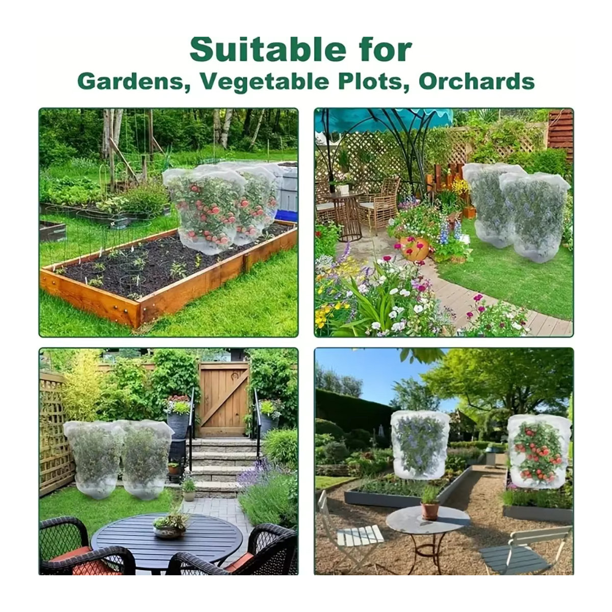 Extra dickes Gartennetz aus PE-Material mit Kordelzug und Reißverschluss als Insekten- und Vogelschutz für Obst, Zitrusfrüchte und Blumen - Bild 4