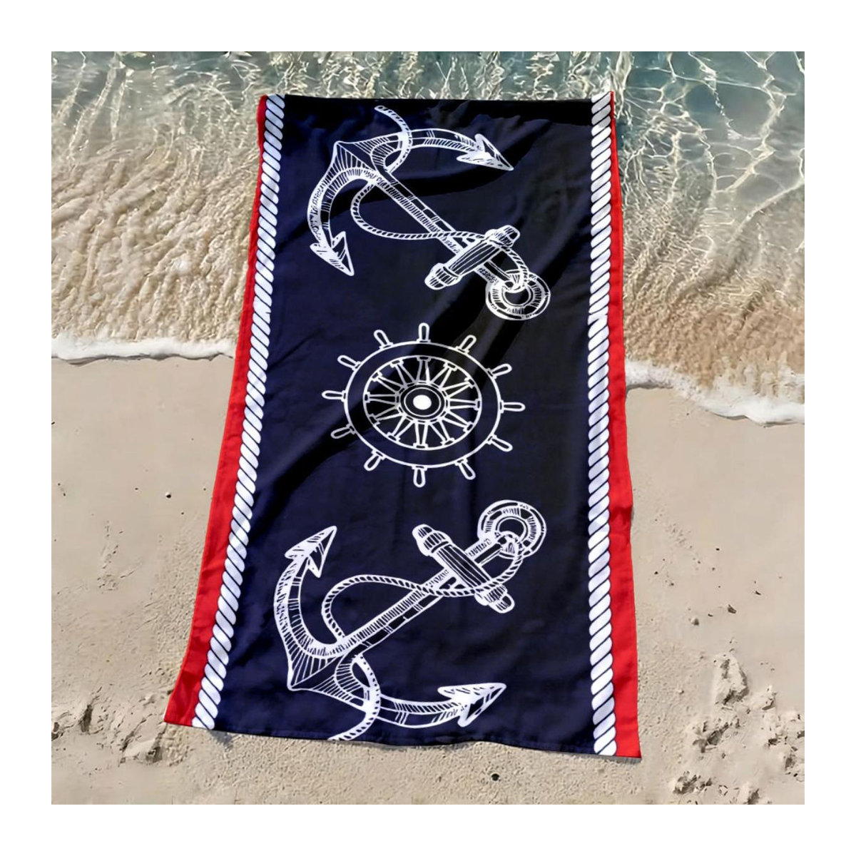 Extragroßes Luxus-Strandtuch aus weicher Mikrofaser in Multicolor, Breite: 40 cm, Höhe: 60 cm - Bild 4