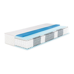 f.a.n. 7-Zonen Boxspring-Matratze mit Thermogel-Auflage und Taschenfederkern, Weiß, B: 90 cm, L: 200 cm, H: 32 cm, Härtegrad H3