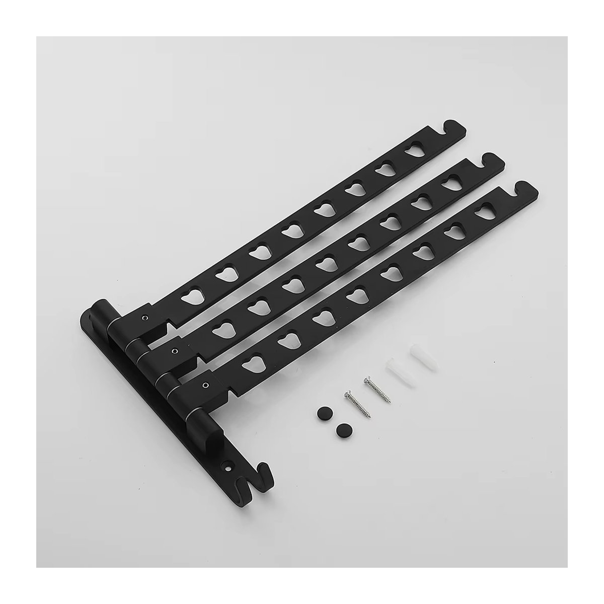 FALANGSHI Wandmontage Kleiderständer aus Aluminium in Schwarz, Drehbares Faltbares Wäscheständer Rack für Balkon und Trockner, Modell WB3017 - Bild 4