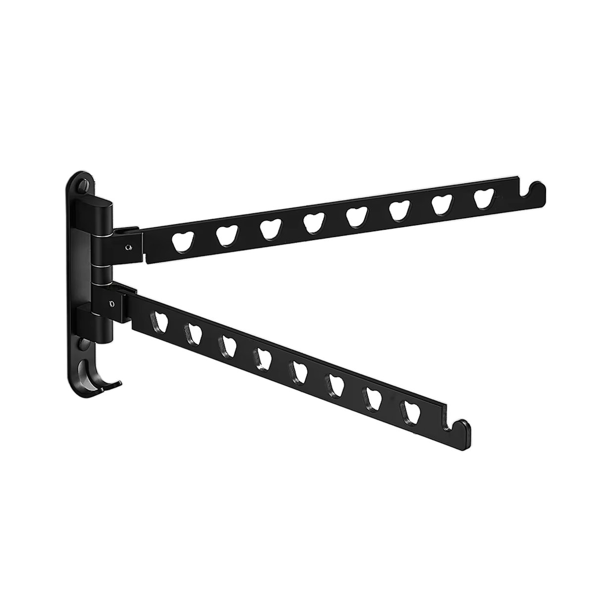 FALANGSHI Wandmontage Kleiderständer aus Aluminium in Schwarz, Drehbares Faltbares Wäscheständer Rack für Balkon und Trockner, Modell WB3017 - Bild 5