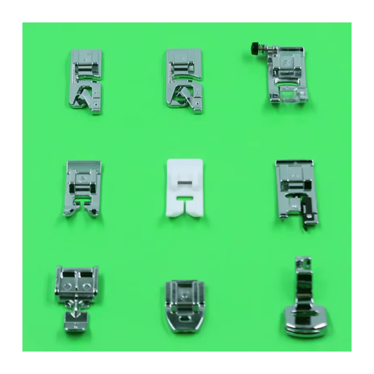 Fanghua Nähmaschinen-Zubehör Set 505a in Silber mit 9 Spezial-Nähfüßen inklusive Kräusel- und Klappfuß - Bild 2