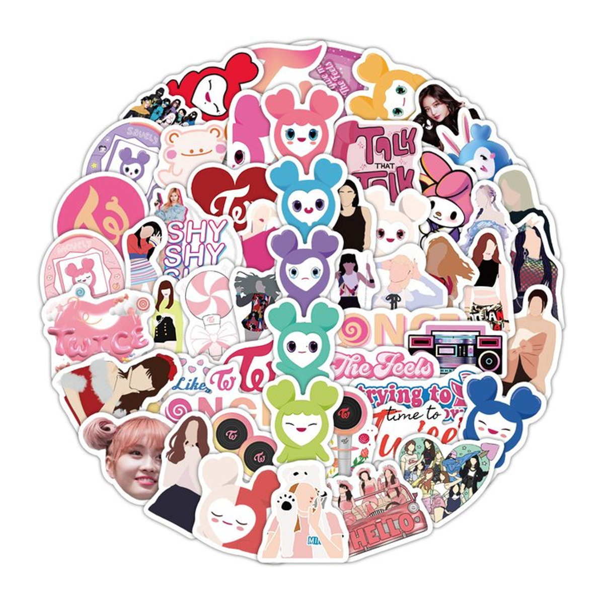 FANLU KPOP Twice Koreanische Mädchen Gruppe Aufkleber Multicolor Set für kreative Dekoration - Bild 1