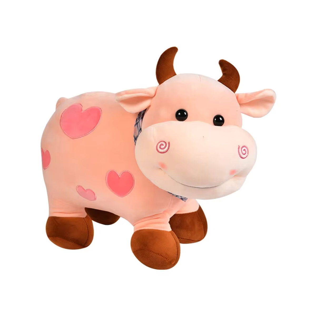 FANLU Kuscheltier Nette Kuh Plüschtier in Weiß und Rosa für Kinder - Bild 5
